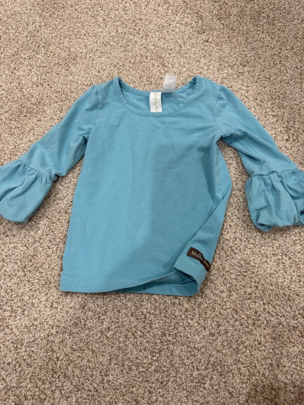 Matilda Jane Aqua Blue Ruffle-Sleeve Long Sleeve Tee